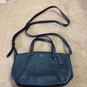Coach Dark Blue Leather Shoulder Bag